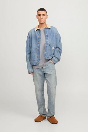 تیشرت طوسی مردانه یقه دوچرخه Jack & Jones - کد 802025221