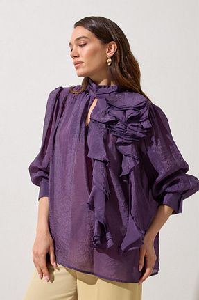 بلوز بنفش زنانه ساده Setre - کد 930751570