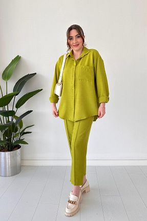 ست بالاتنه و پائین تنه سبز زنانه بافتنی MaziButik - کد 930887929