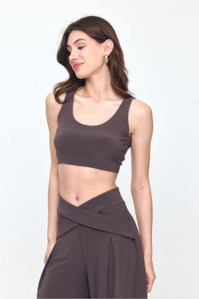 بلوز قهوه ای زنانه ساده Laranor - کد 930793942