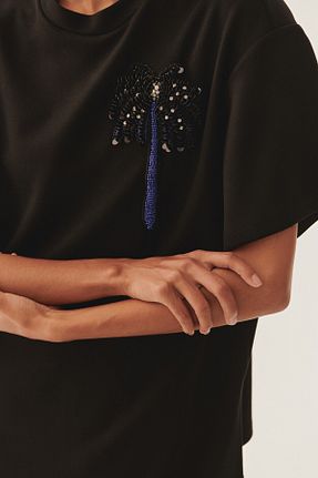 تیشرت مشکی زنانه رگولار Exquise - کد 926269055