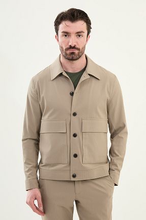 کاپشن بژ مردانه اسلیم فیت Mcr - کد 930816482