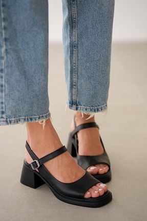صندل مشکی زنانه پاشنه ضخیم selinshoes - کد 930814110