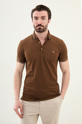 تیشرت قهوه ای مردانه اسلیم فیت Mcr - کد 930817703