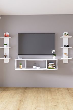 میز و پایه تلویزیون سفید Suntalam HMC DECOR - کد 930522266