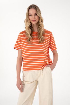 تیشرت صورتی زنانه اورسایز U.S. Polo Assn. - کد 930864238