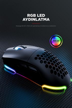 ماوس گیمر مشکی 15000 Dpi ve üstü Rampage - کد 929273537