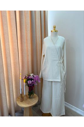 ست بالاتنه و پائین تنه نباتی زنانه تریکو AF Frezya Boutique - کد 930870353