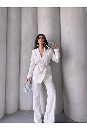 ست بالاتنه و پائین تنه سفید زنانه بافتنی msm fashion - کد 930895605
