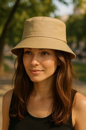 کلاه بژ زنانه پنبه ای LAGRANZE - کد 930845238