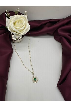 گردنبند جواهر زرد زنانه برنجی Jern Jewelry - کد 930890566