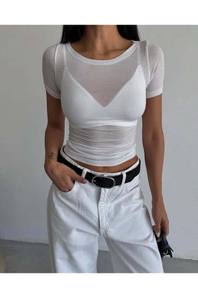 بلوز سفید زنانه ساده BE CHİC - کد 930866955
