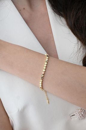 دستبند نقره طلائی زنانه 925 عیار Söğütlü Silver - کد 930930787