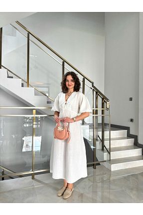 لباس سفید زنانه بافتنی Butik - کد 930931061