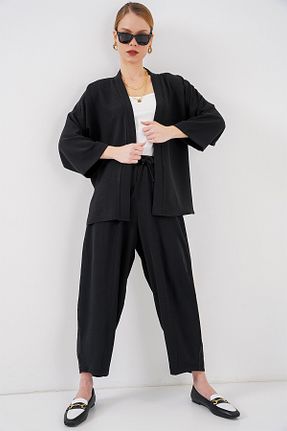 ست بالاتنه و پائین تنه مشکی زنانه بافتنی Bigdart - کد 930937002