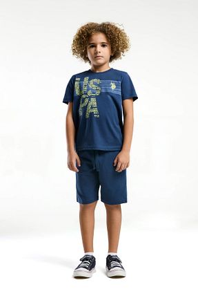 ست بالاتنه و پائین تنه سرمه ای بچه گانه بافتنی U.S. Polo Assn. - کد 930991071