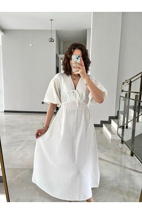 لباس سفید زنانه بافتنی Butik - کد 930931061