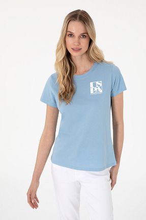تیشرت آبی زنانه رگولار U.S. Polo Assn. - کد 930925923