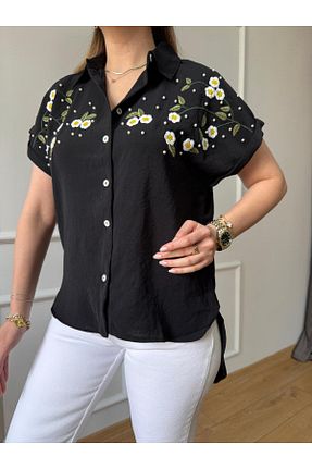 پیراهن مشکی زنانه رگولار Size Özgü - کد 930930503