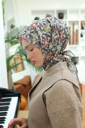روسری قهوه ای پنبه ای Silk Home - کد 891759204
