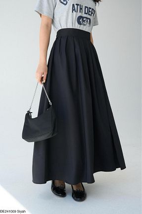 دامن مشکی زنانه مخلوط ویسکون Lupies - کد 930943292