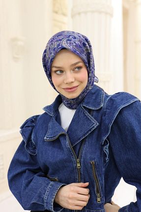 روسری سرمه ای پنبه ای Silk Home - کد 904666930