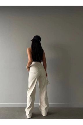 شلوار جین بژ زنانه پاچه لوله تفنگی CİHAN PAPEL - کد 930947406