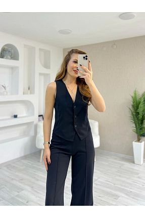 ست بالاتنه و پائین تنه مشکی زنانه Fitted İrka Moda - کد 931053357