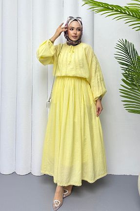 ست بالاتنه و پائین تنه زرد زنانه بافتنی Modaensarbutik - کد 930984726