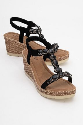 صندل مشکی زنانه پاشنه پر luvishoes - کد 930974383