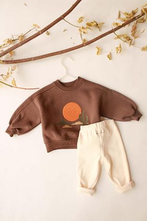 ست بالاتنه و پائین تنه قهوه ای بچه گانه بافت OhlalaKoala - کد 856473462