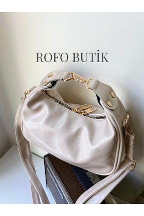 کیف دوشی بژ زنانه چرم مصنوعی RBH - کد 931005853