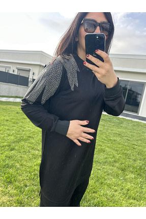 ست بالاتنه و پائین تنه مشکی زنانه بافت charamela - کد 931016964