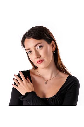 ست جواهر سفید زنانه 3 تایی Atelier LEO Handmade Jewellery - کد 931013324