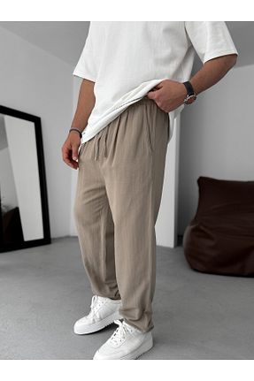 شلوار قهوه ای مردانه رگولار BYBASICMAN - کد 931008340