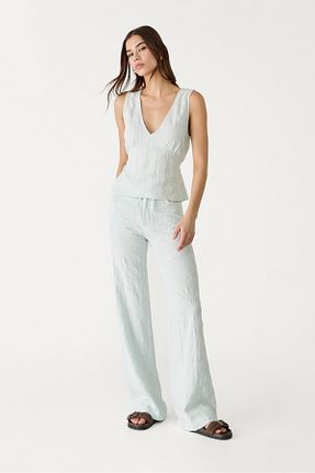شلوار آبی زنانه ویسکون Stradivarius - کد 900847241