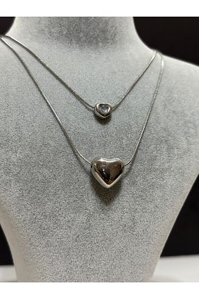 گردنبند استیل ( فولاد ) طوسی زنانه استیل ضد زنگ Month Jewerly - کد 931009396