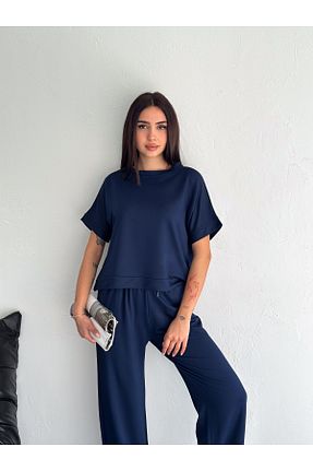 ست گرمکن سرمه ای زنانه پنبه - پلی استر - الاستین Lady Doll - کد 931026990
