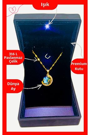 گردنبند استیل ( فولاد ) نارنجی زنانه استیل ضد زنگ ganispe - کد 930056590