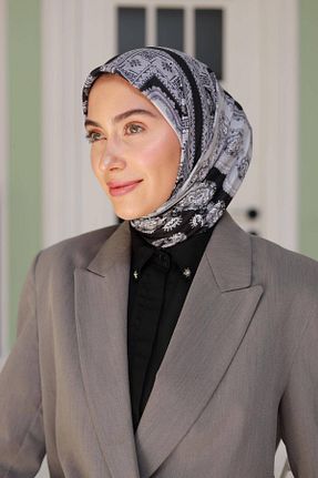 روسری مشکی پنبه پلی استر İpekhan - کد 931061325