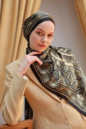 شال مشکی زنانه پنبه پلی استر İpekhan - کد 931059932