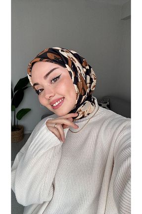 روسری قهوه ای پنبه پلی استر İpekhan - کد 931061337