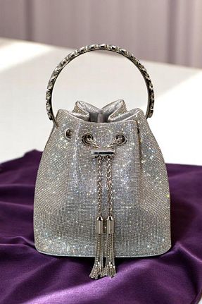 کیف پورتفوی و کلاچ طوسی زنانه پارچه ای HFKY - کد 931059219