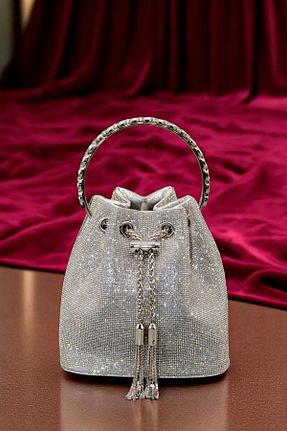 کیف پورتفوی و کلاچ طوسی زنانه پارچه ای HFKY - کد 931059219