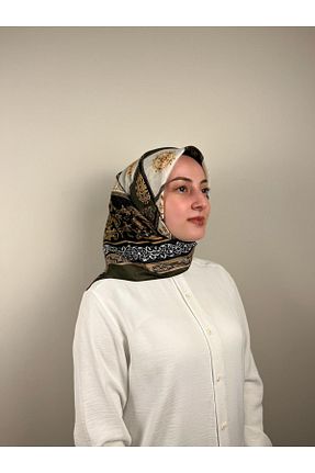 روسری خاکی پلی استر Azrina - کد 936087680