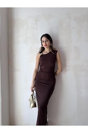 لباس قهوه ای زنانه بافتنی Mooi Butik - کد 931076733