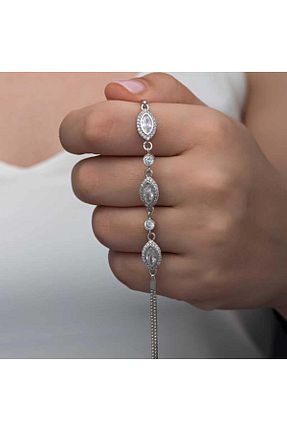 دستبند نقره زنانه 925 عیار Gumush - کد 931142580