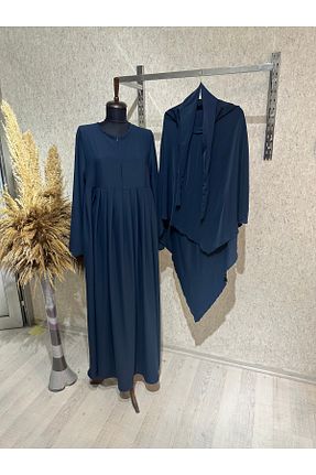 لباس حجاب سرمه ای Çan Butik - کد 931077284