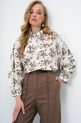 پیراهن قهوه ای زنانه رگولار Trend Alaçatı Stili - کد 929625048