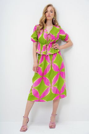ست بالاتنه و پائین تنه سبز زنانه بافتنی Trend Alaçatı Stili - کد 930998057
